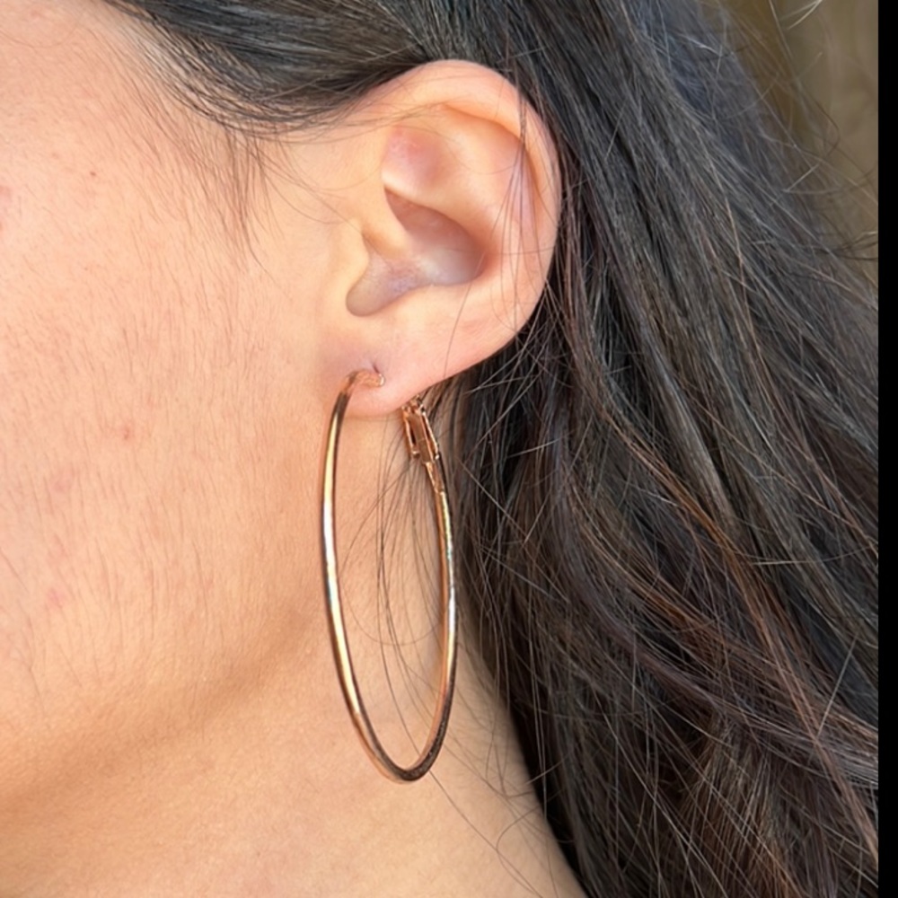 Rose Gold Hoops Medium Size
